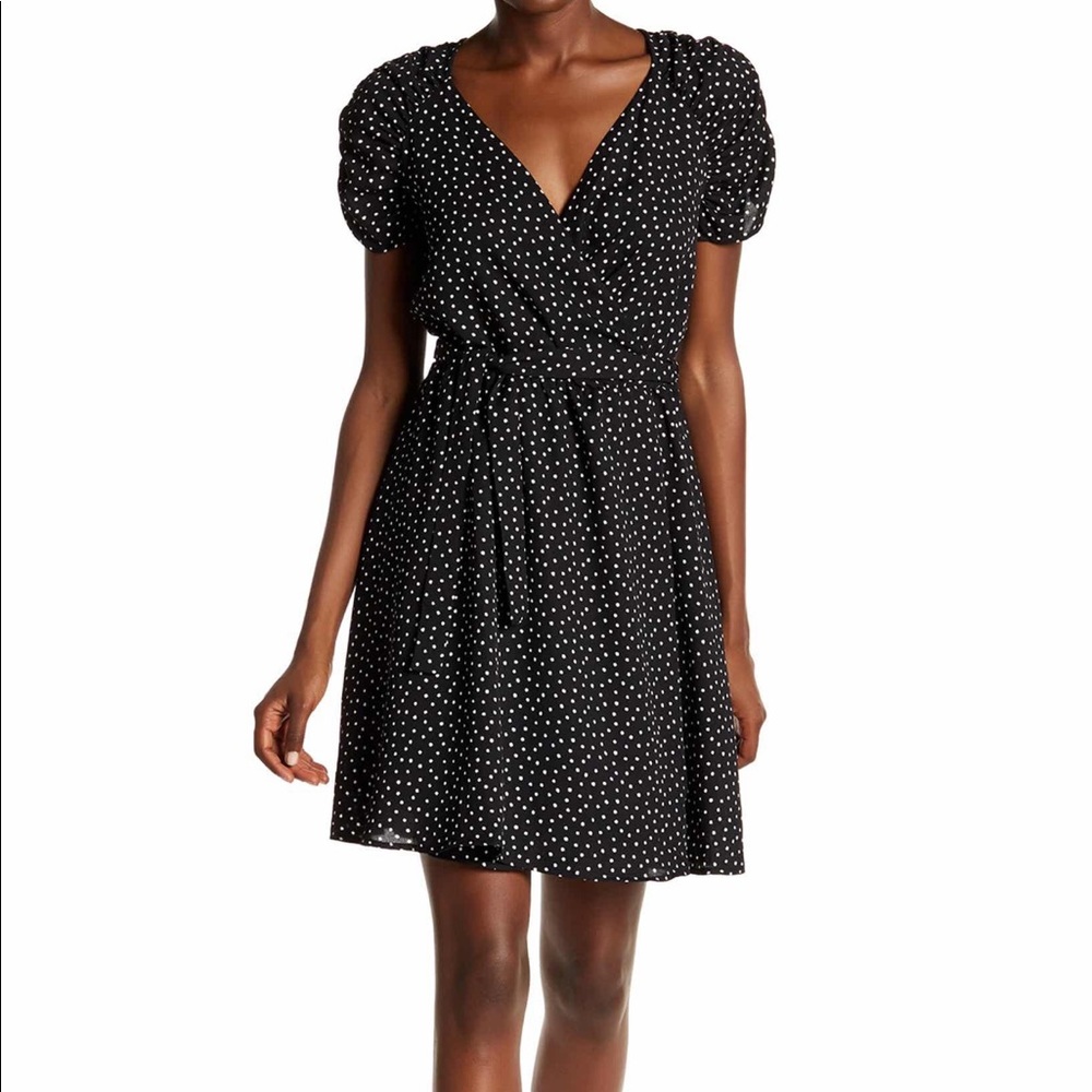 19 Cooper Black Wrap Dress with Stars